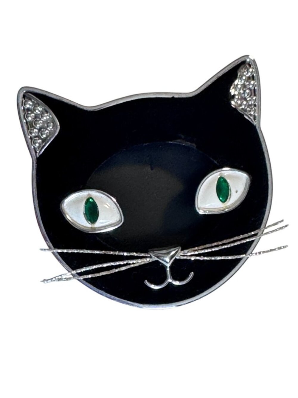 Bath and Body Works Scentportable Car Fragrance Holder Black Cat with Green Eyes
